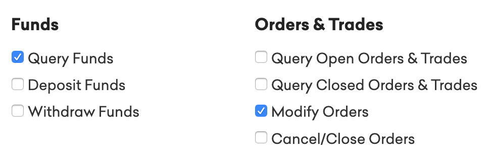 Kraken API Key Permissions