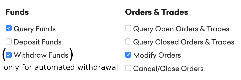 Kraken API Key Permissions